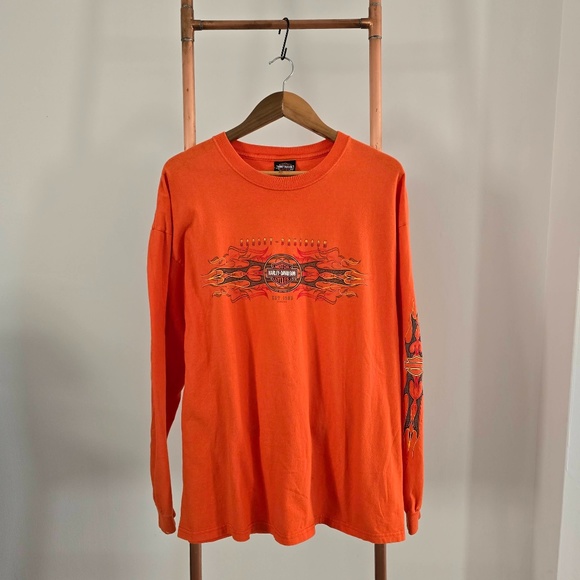 2003 Harley Davidson T-Shirt (w/flames) - *Myrtle Beach, SC* (Back side) - Picture 1 of 11